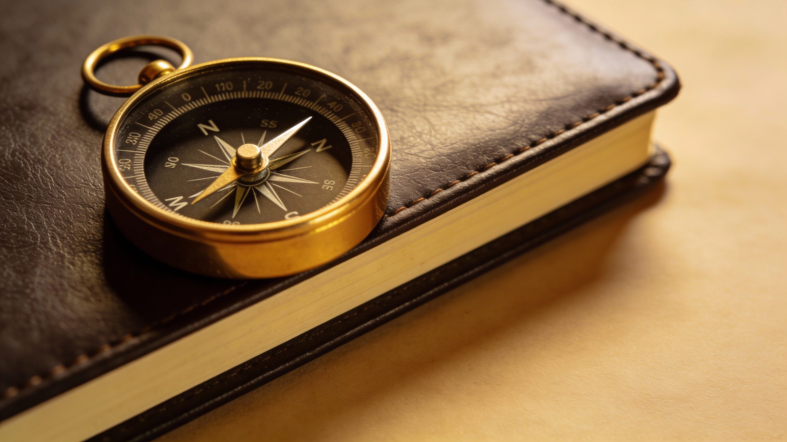 single compass on financial planning notebook