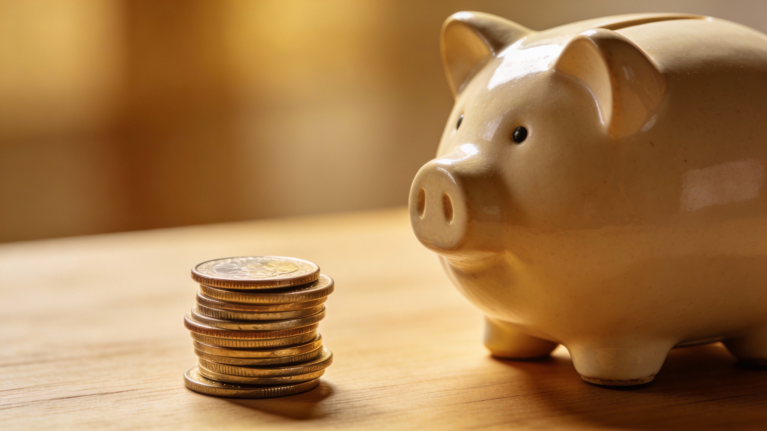 **Piggy bank with a small stack of coins beside it**  Each prompt aligns with the article’s themes (no-spend challenge, savings visualization, meal prep, and cash stashing) while maintaining simplicity and professional focus.