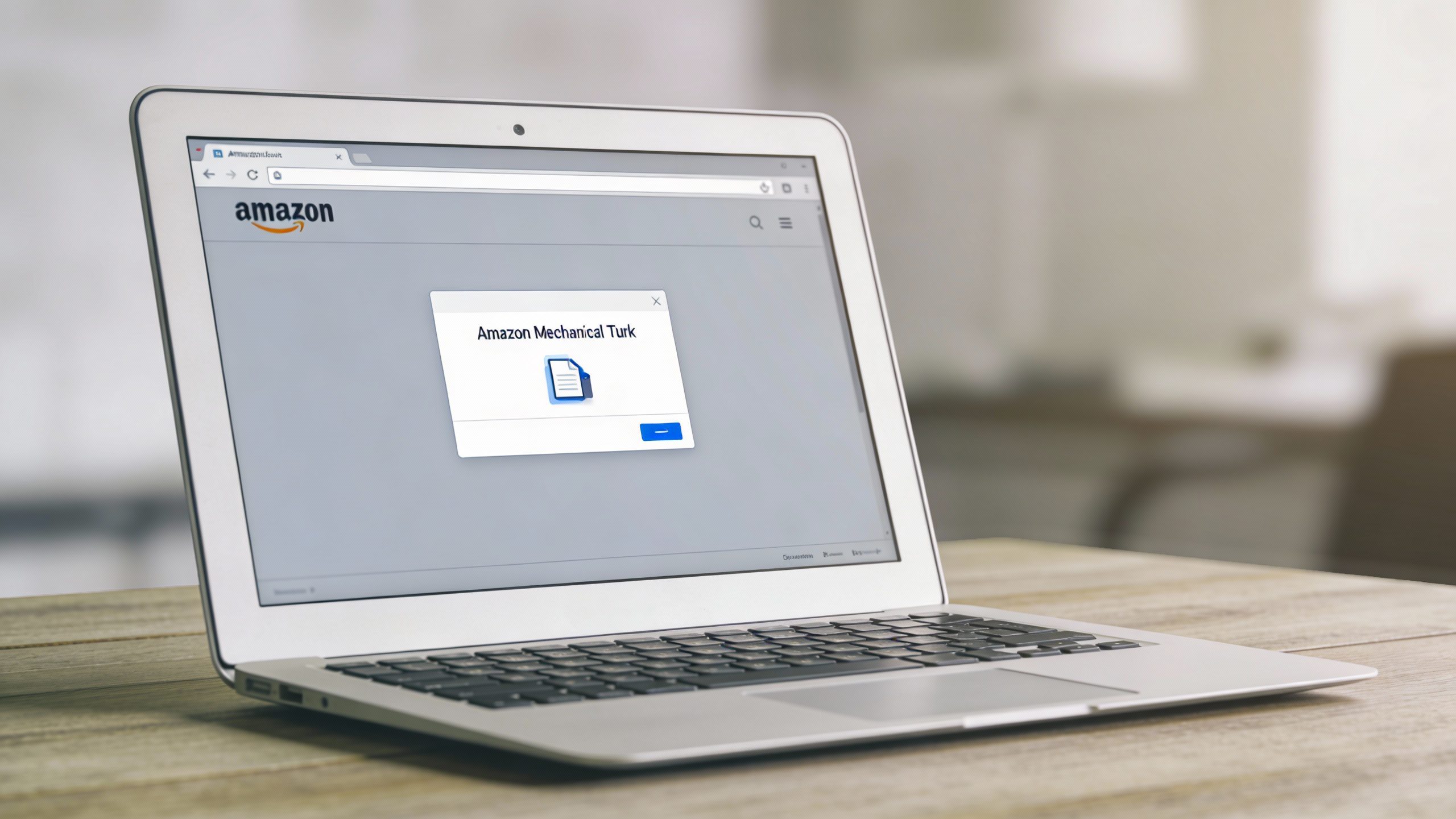 **Single Amazon Mechanical Turk task notification on laptop**