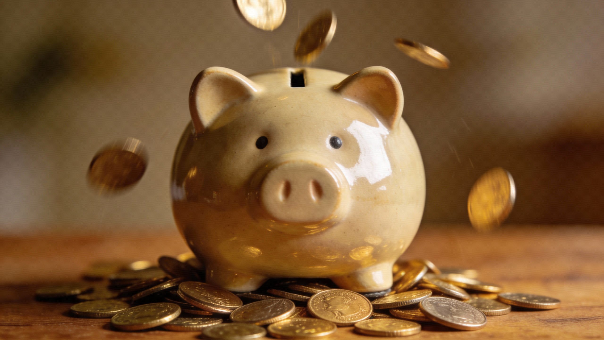 **Closeup of a piggy bank with coins spilling out** Each prompt focuses on a single, specific subject tied directly to the article’s themes of budgeting and financial planning, ensuring clarity and professional appeal.
