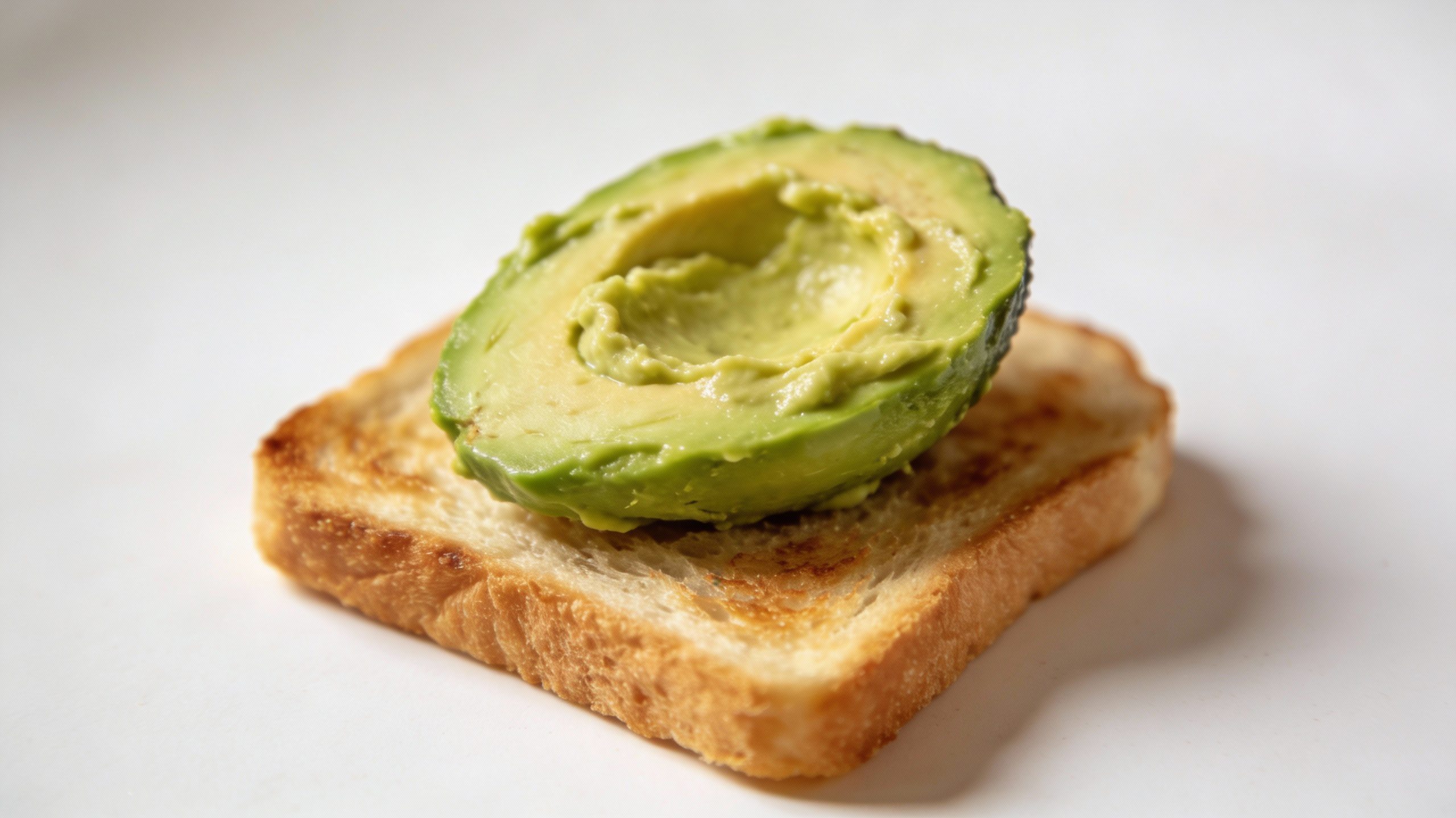 **Fresh avocado on a slice of toast (minimalist plating)**