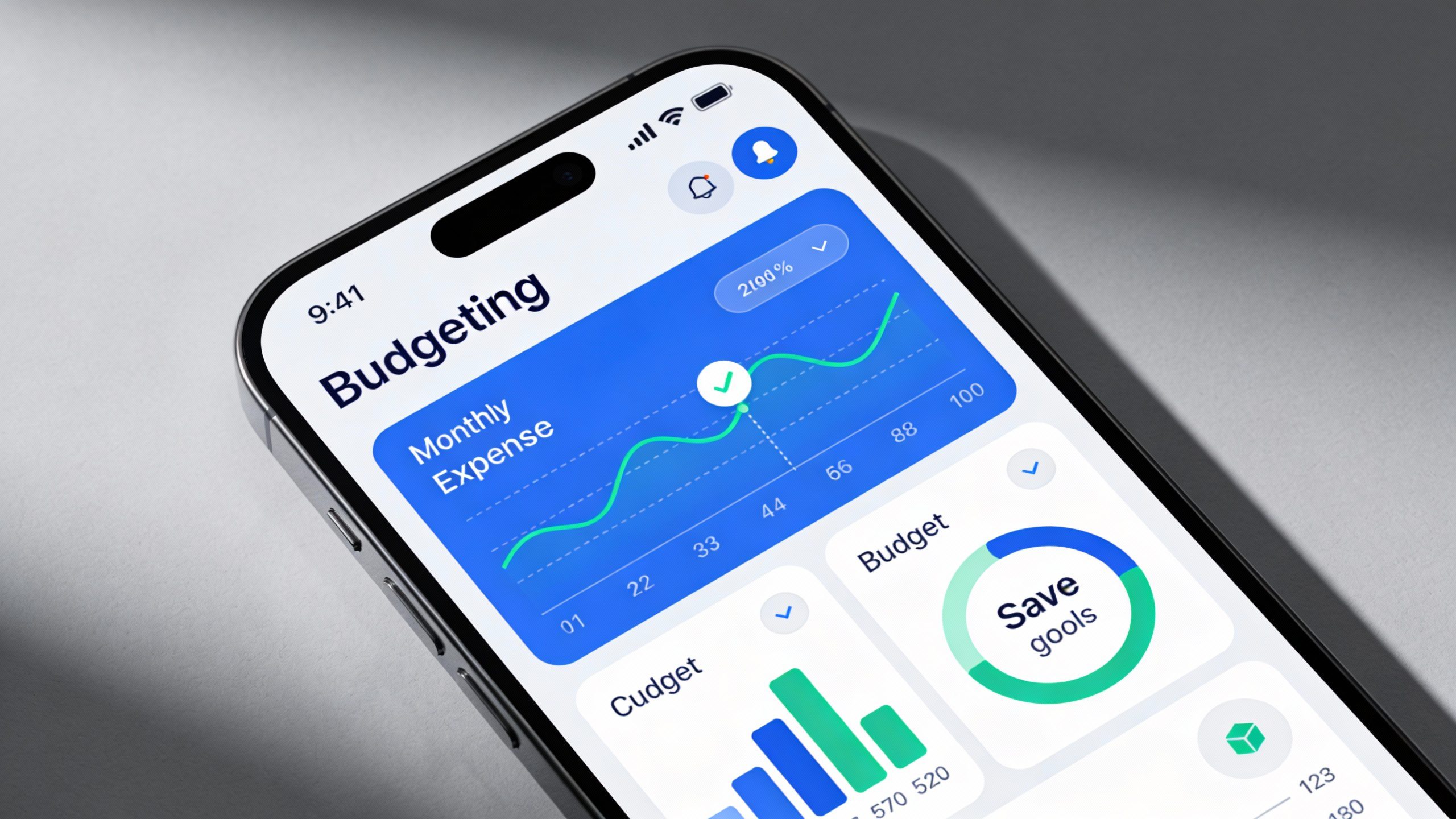 **Smartphone screen showing a budgeting app interface** Each prompt focuses on a single, article-relevant subject with professional closeup potential.