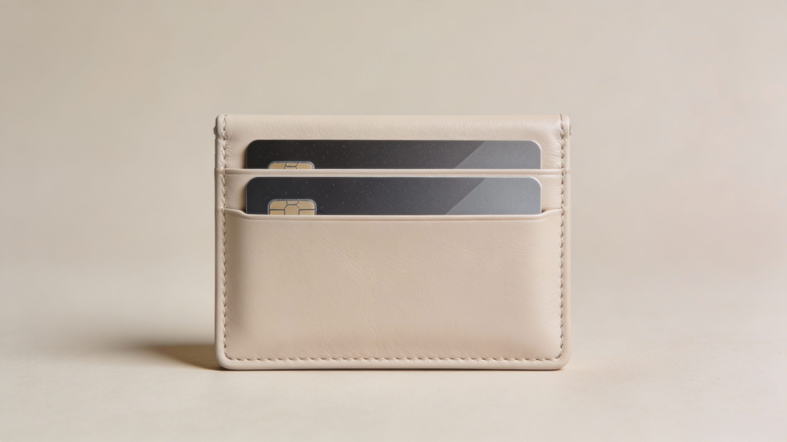 **Minimalist wallet with just two credit cards**