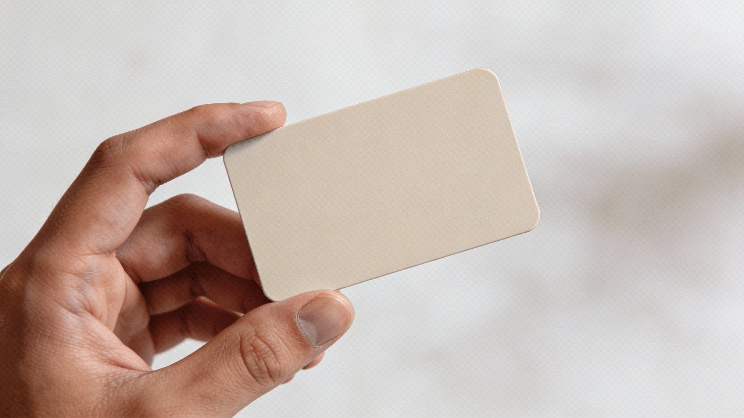 **Hand holding a minimalist index fund investment card**