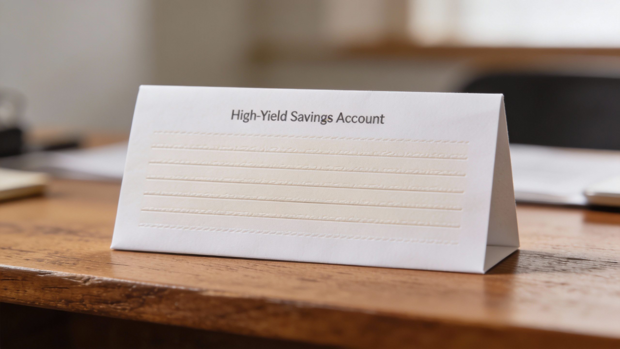 **Single high-yield savings account statement on desk**