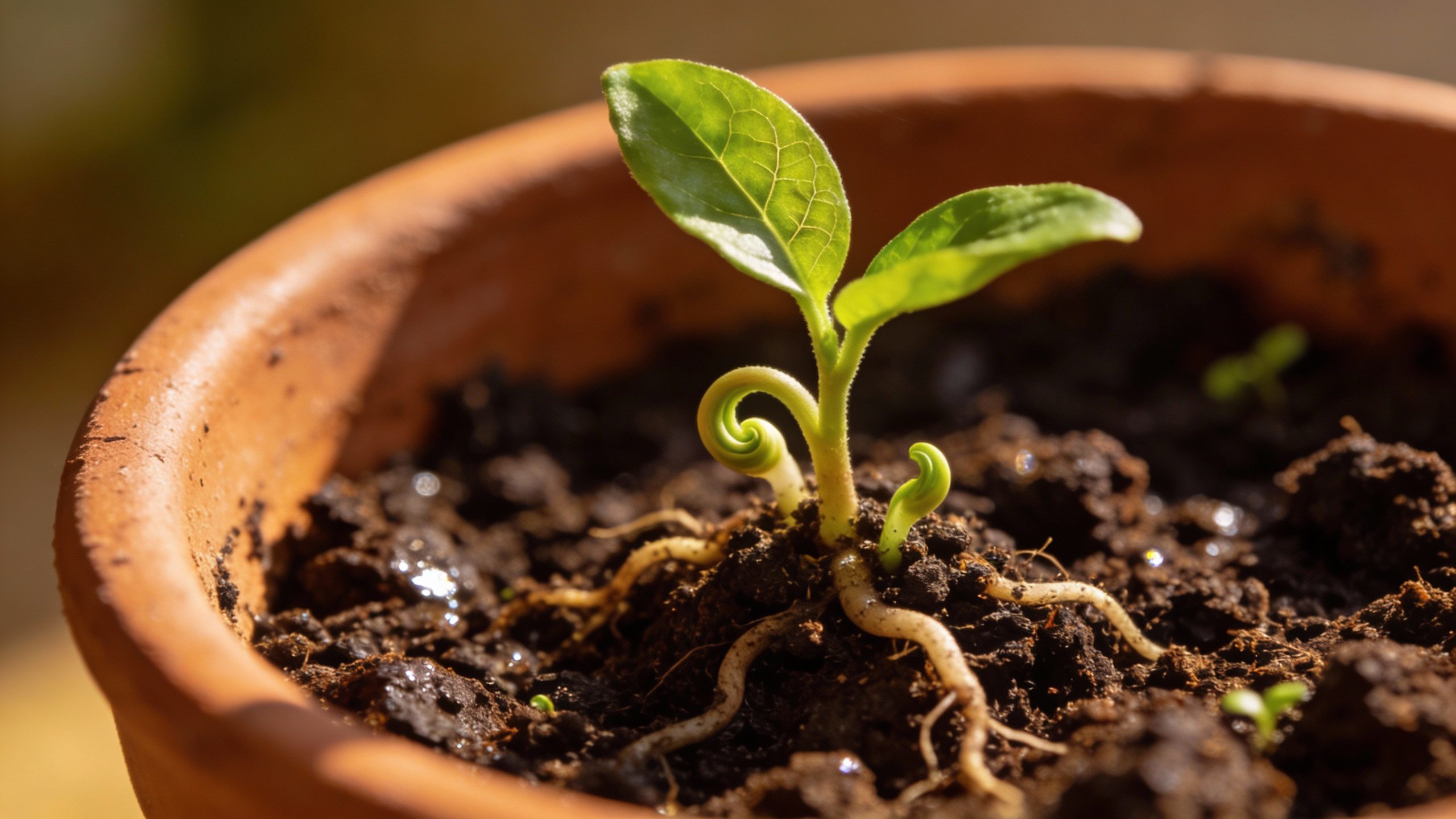**Closeup of a growing plant in a pot (symbolizing compounding)** Each prompt focuses on a single subject with clear relevance to the article's themes (monthly investing, compounding, simplicity).