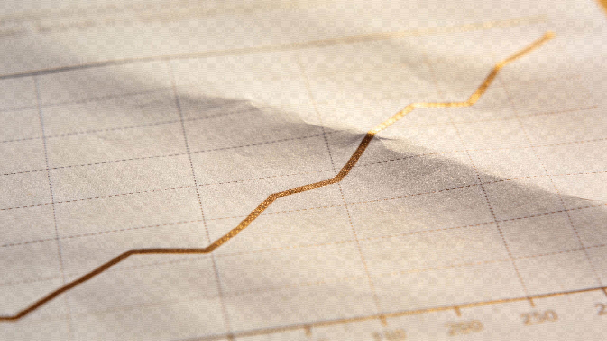 **Closeup of a financial growth chart on paper**