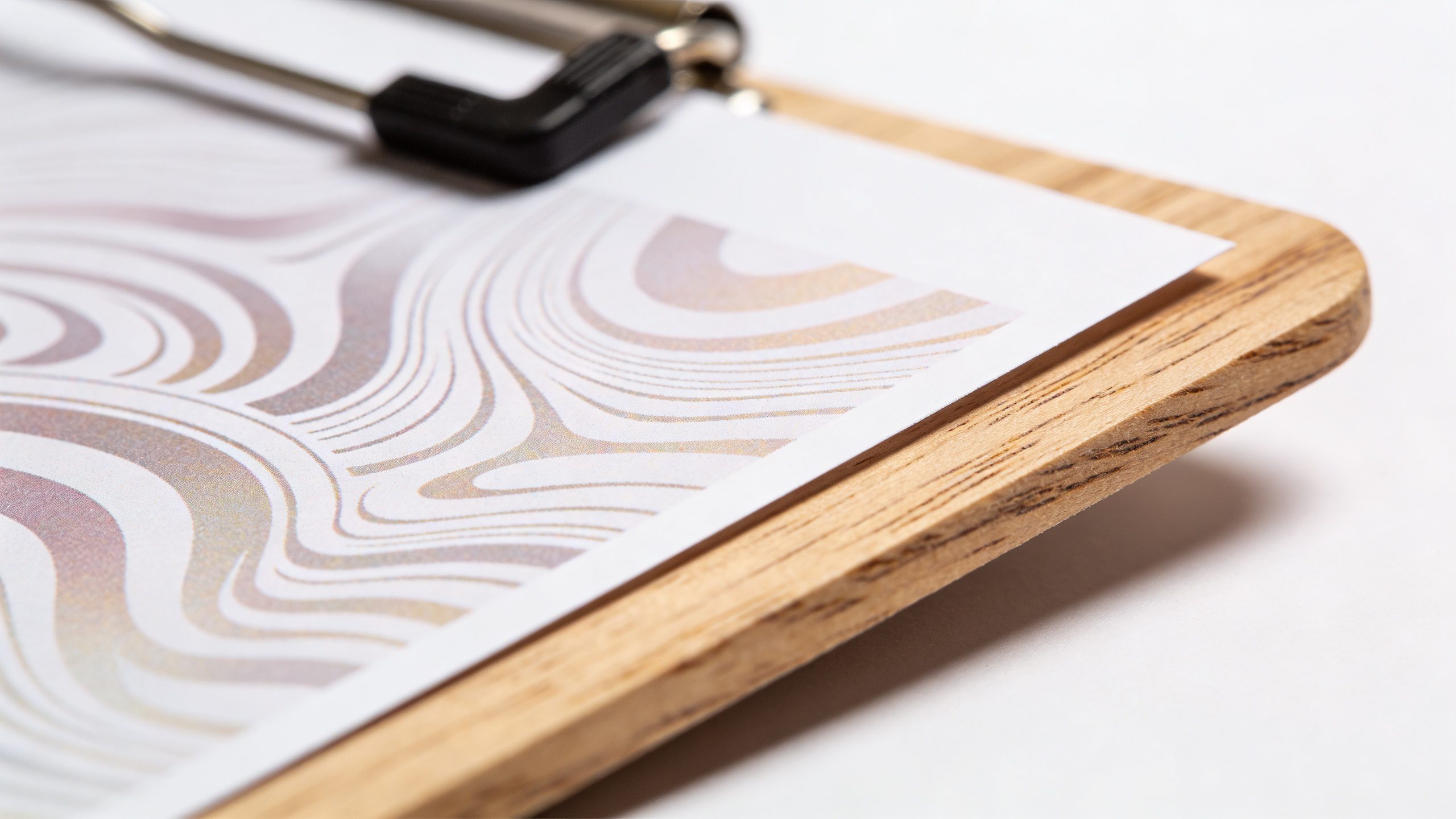 closeup of printed Etsy digital template on clipboard