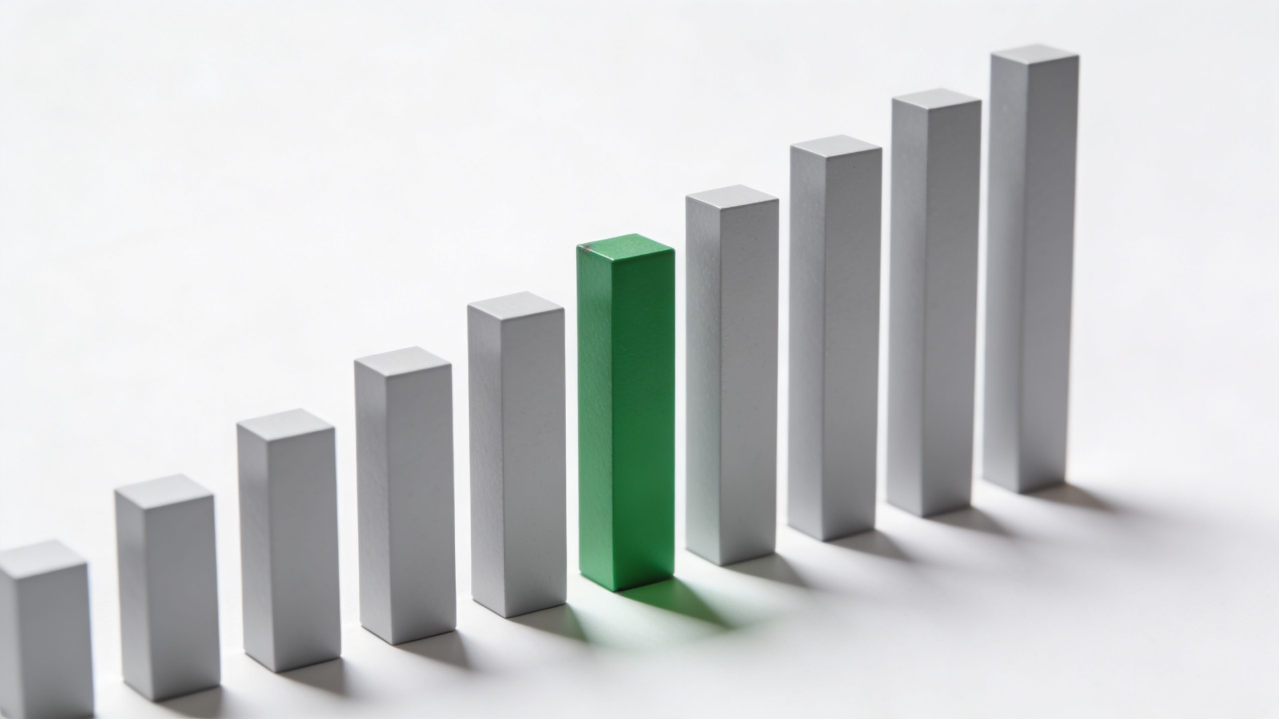 Closeup of a debt payoff goal chart with a single highlighted bar on white background