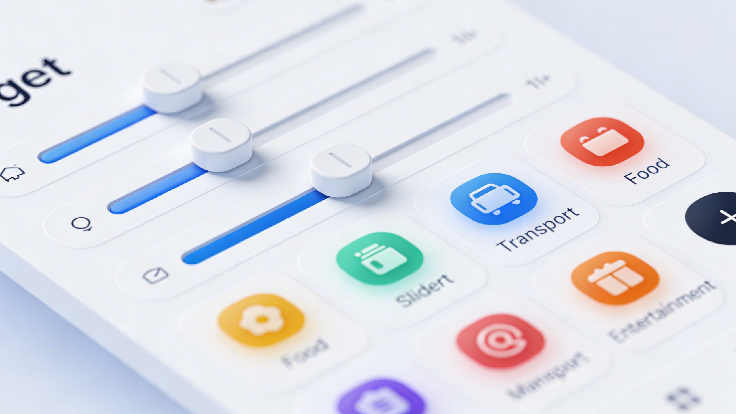 Closeup of a budgeting app screen showing micro-adjustments and categories