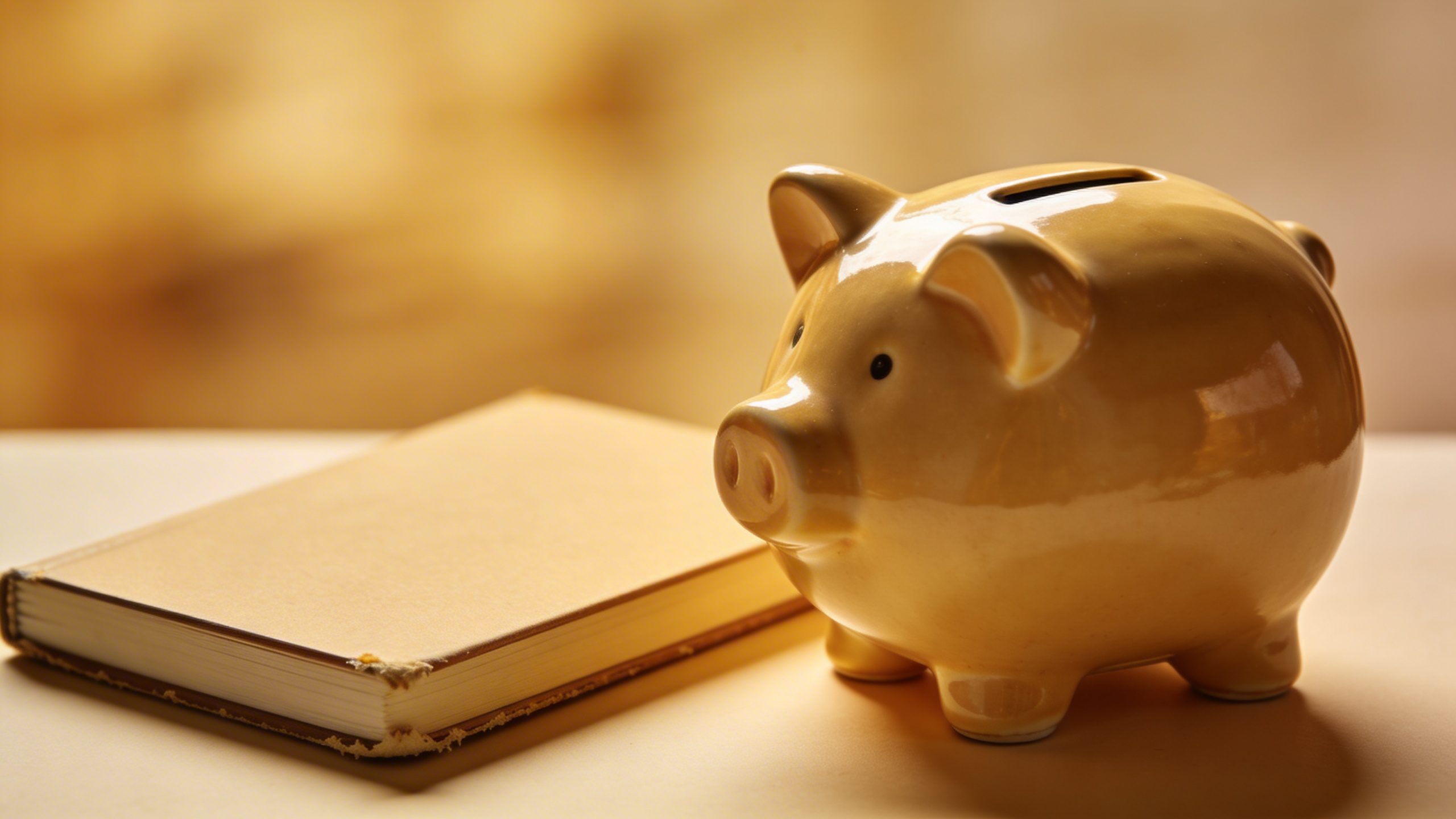 closeup of a piggy bank beside a notebook labeled “monthly forecast”