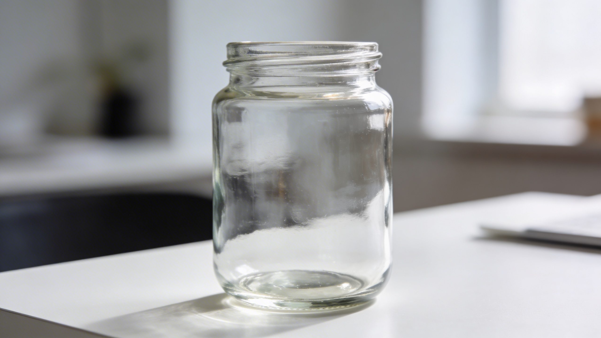 Closeup of a single glass jar labeled “Fun Fund” on a clean desk