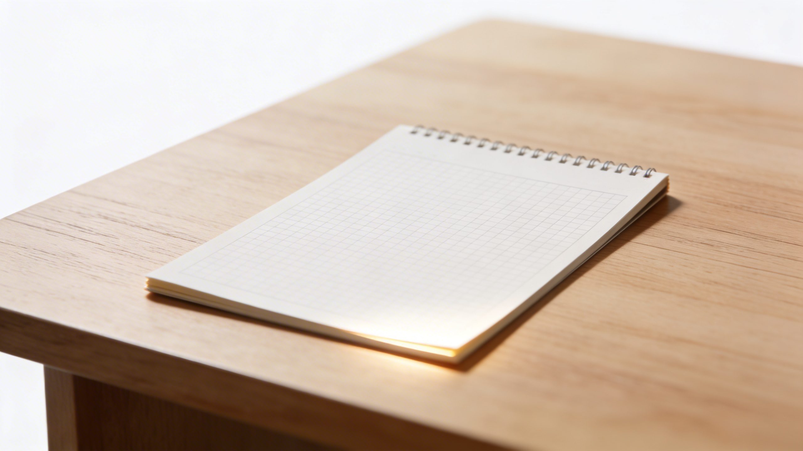 closeup of a single printable planner page on a clean desk