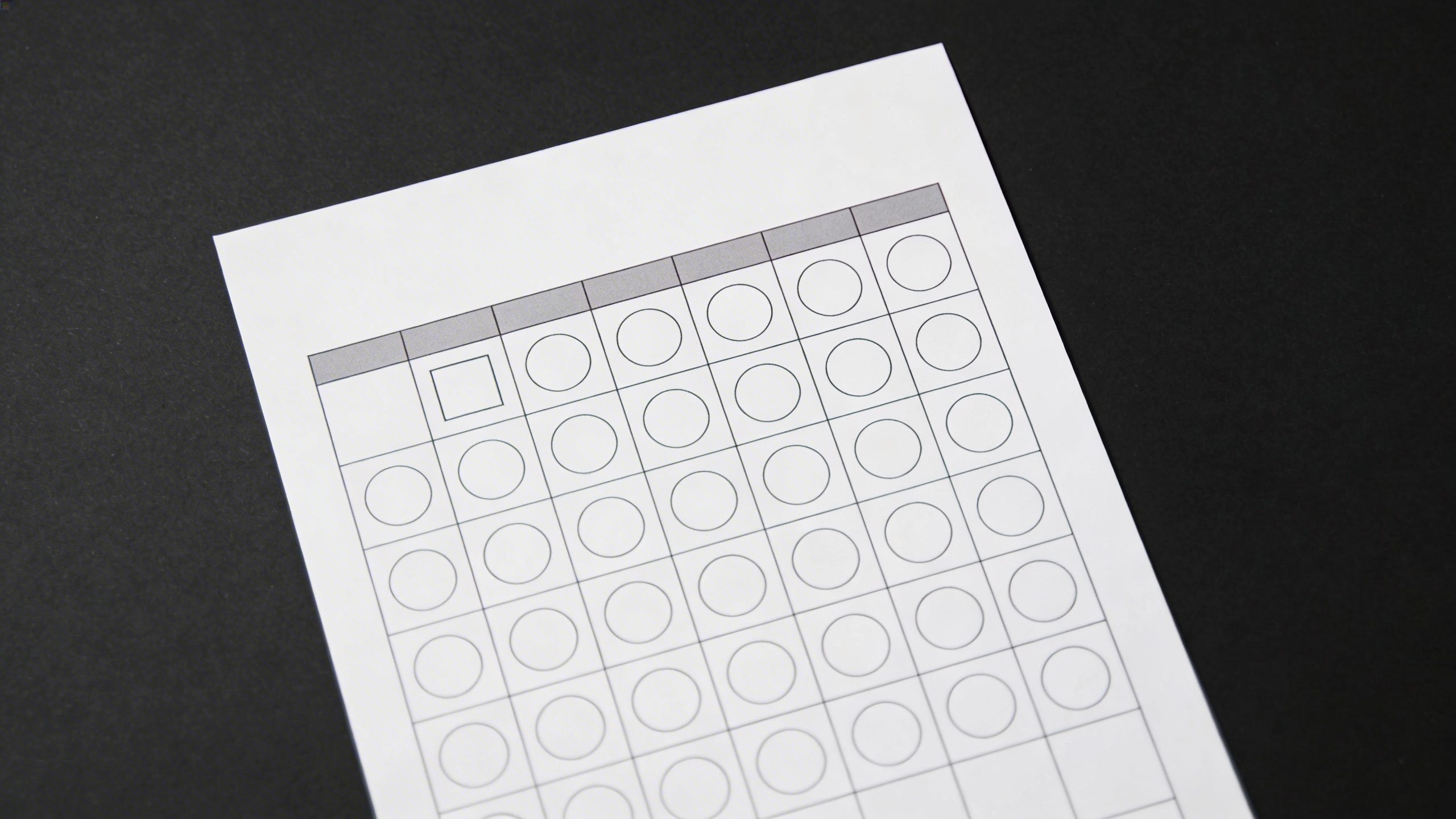 closeup of a single printable habit tracker on white background