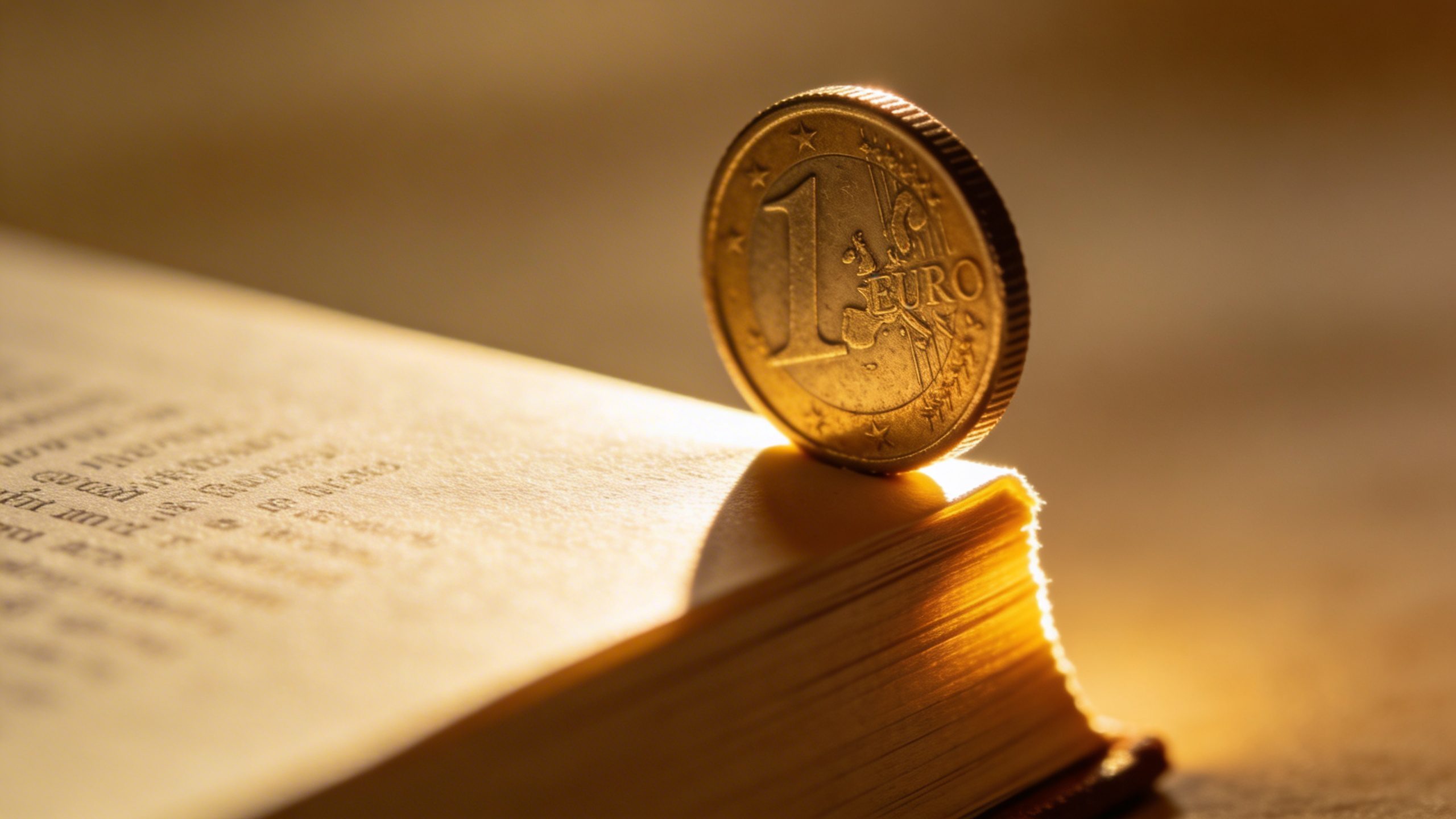 Macro image of a single coin atop a highlighted “interest rate” page corner