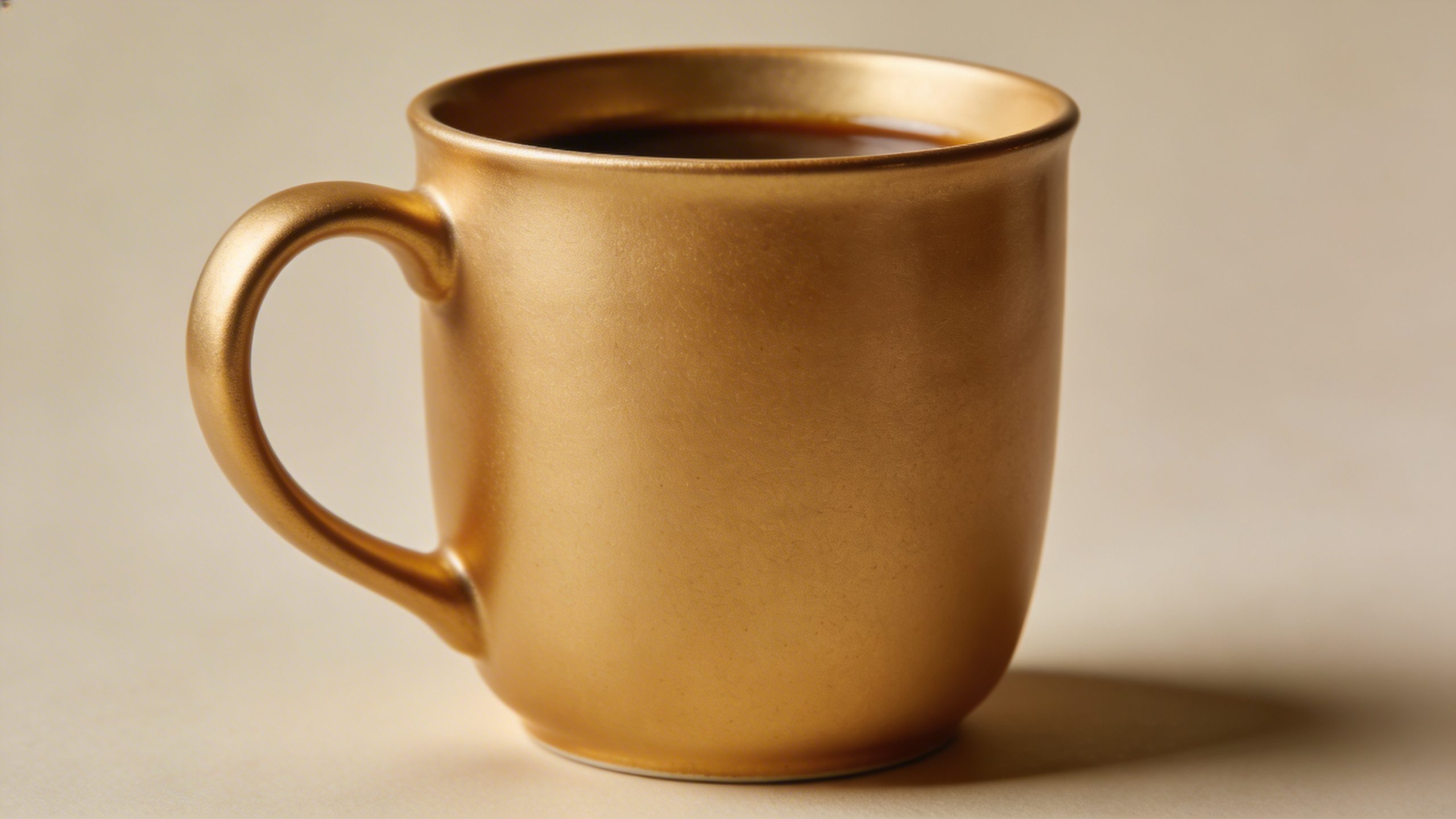 Closeup of a single coffee mug labeled “15-minute check-in”