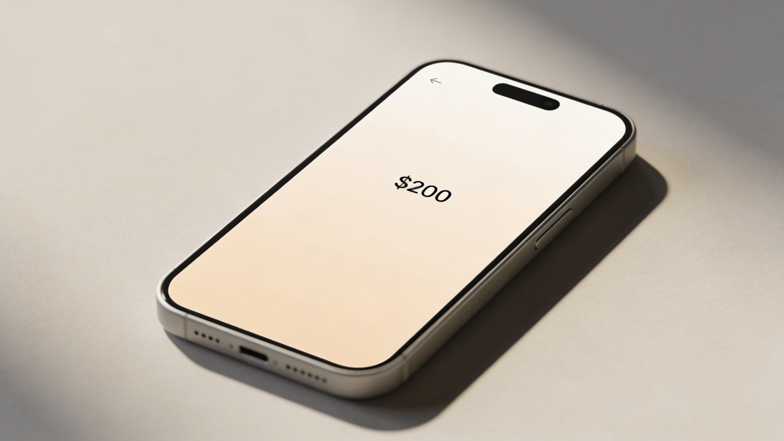 Closeup of a single budget app screen showing a tiny savings amount on a smartphone