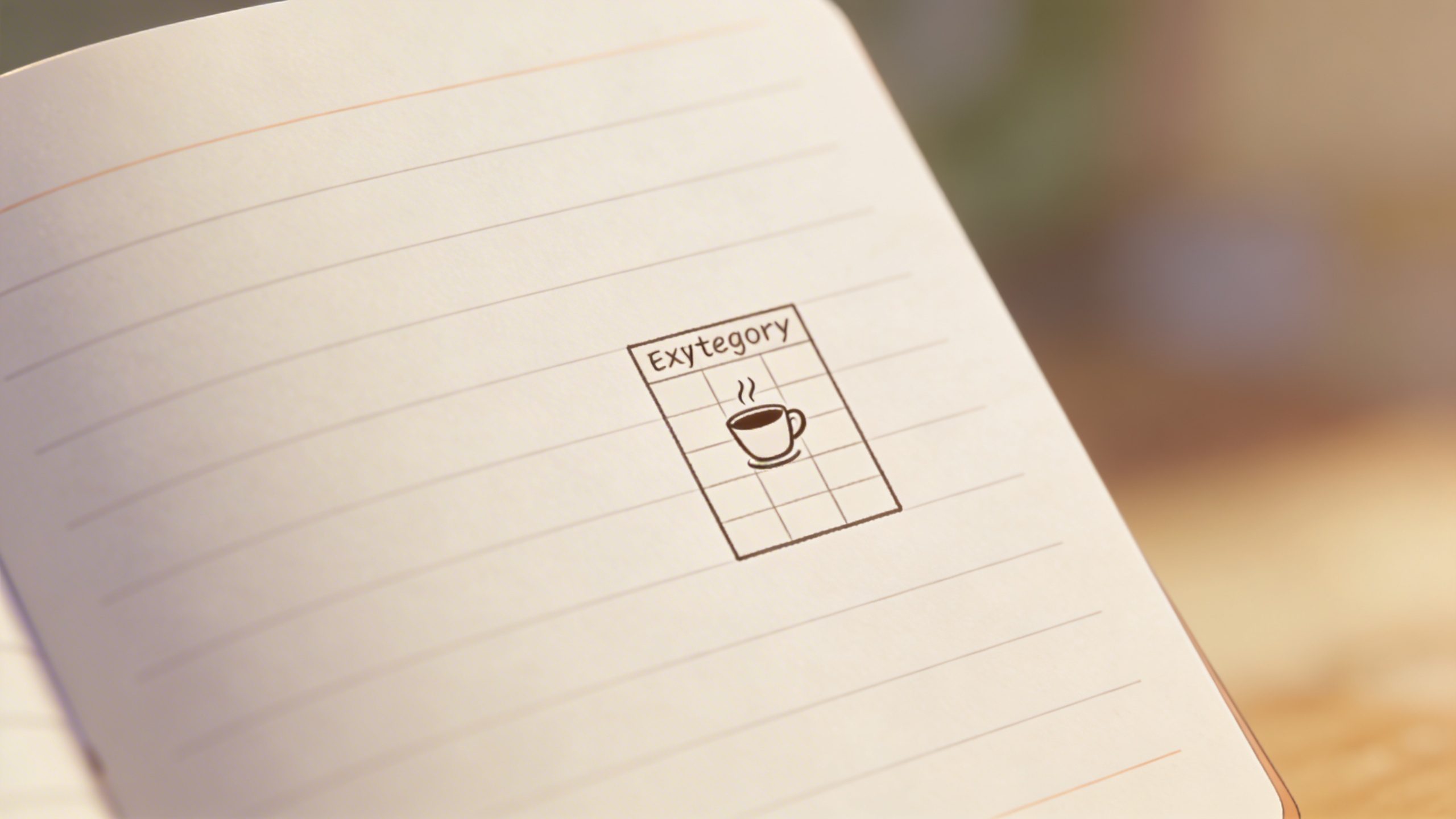 Closeup of a single expense category tracker entry on a minimalist notebook