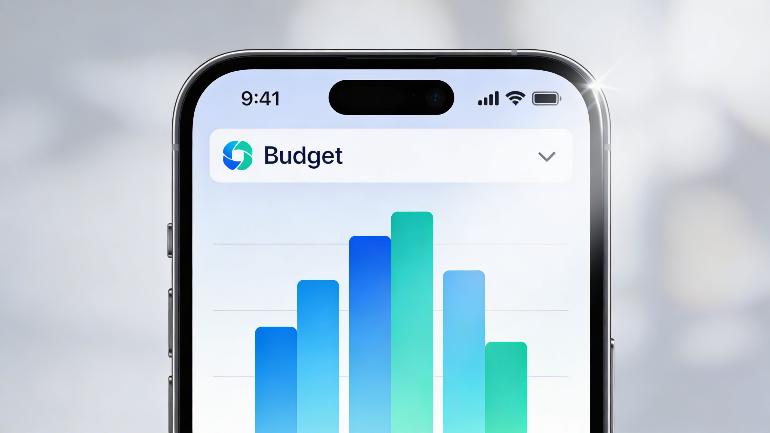 Closeup of a lone smartphone displaying a budget app notification