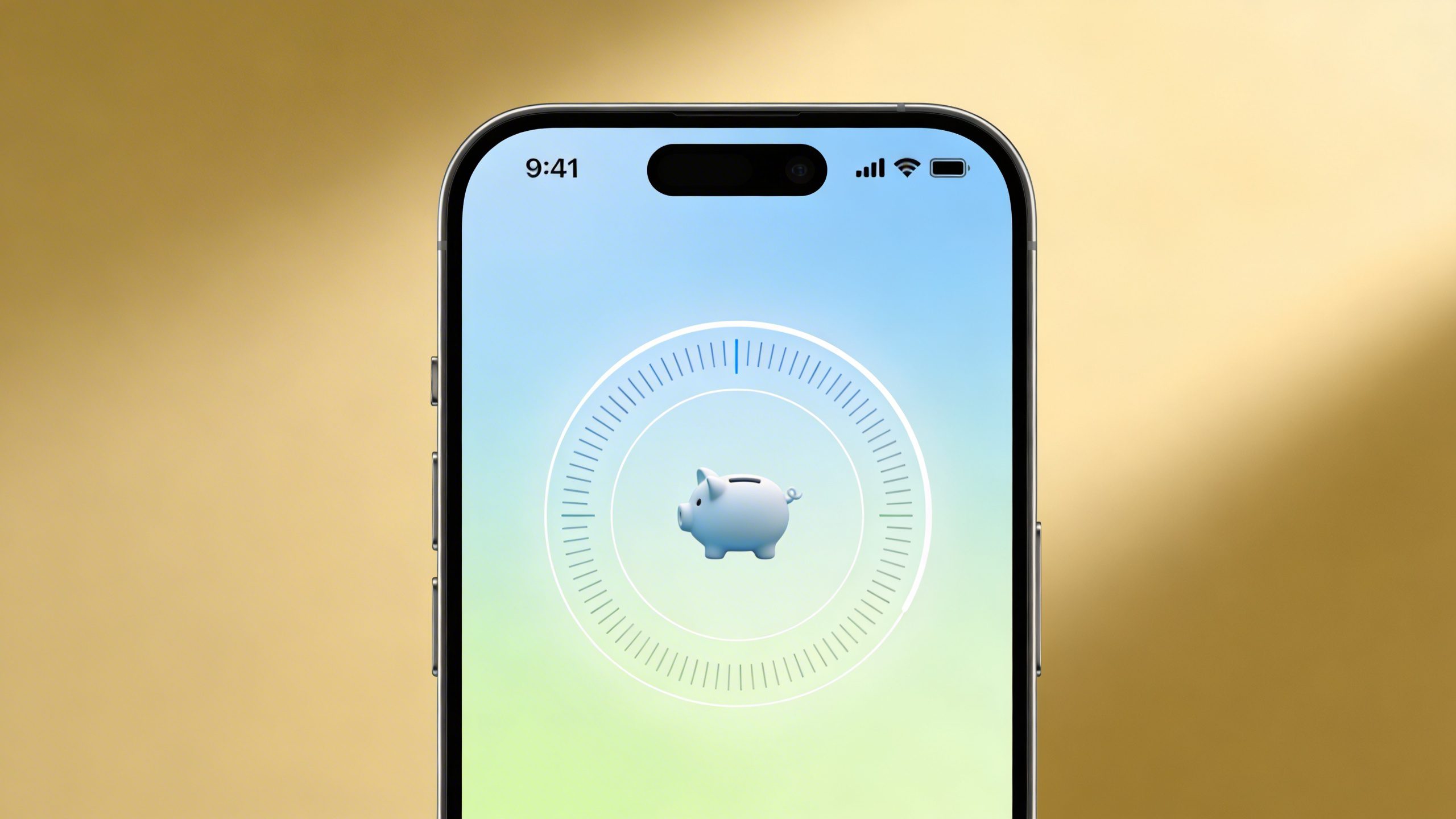 Closeup of a single smartphone displaying a round-up savings app screen