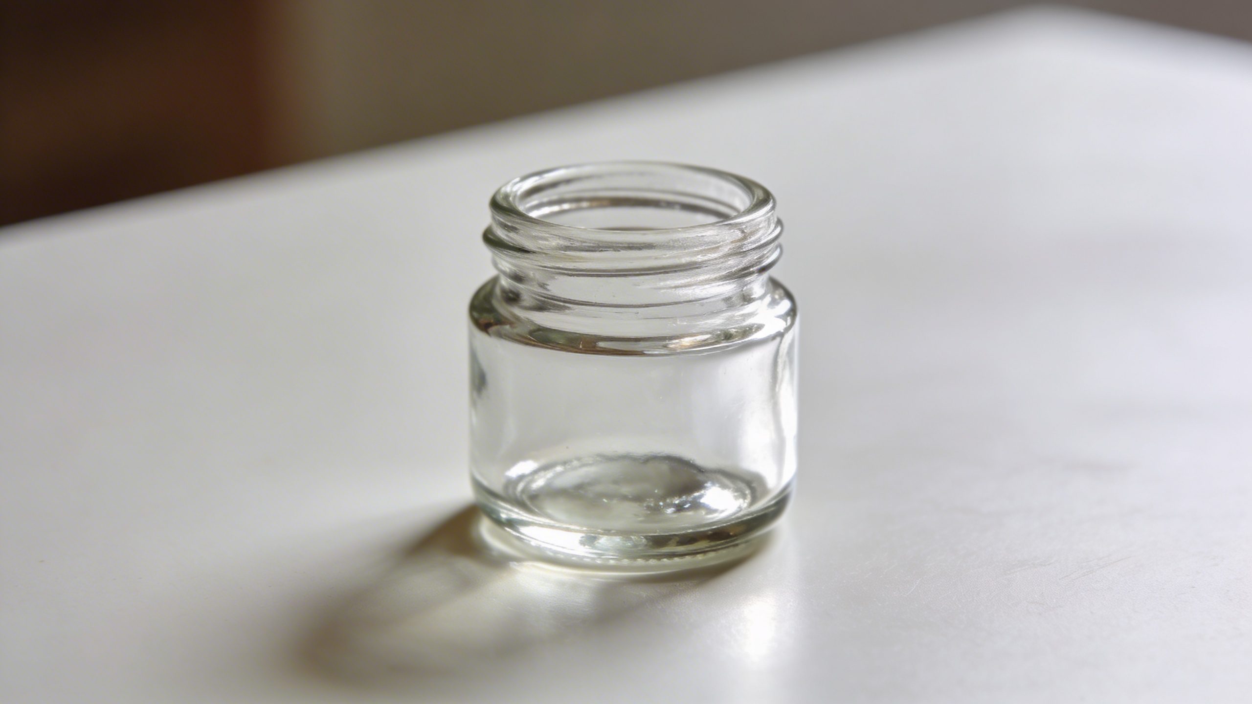 Closeup of a single small glass jar labeled “fun fund” on a clean desk