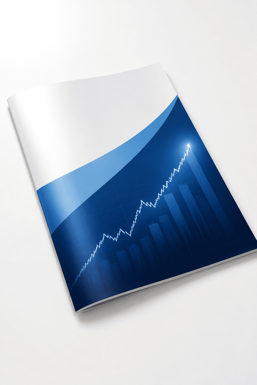 closeup of a single stock index fund brochure on white desk